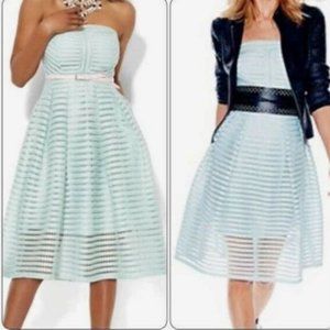 New York & Company Strapless Light Blue Dress